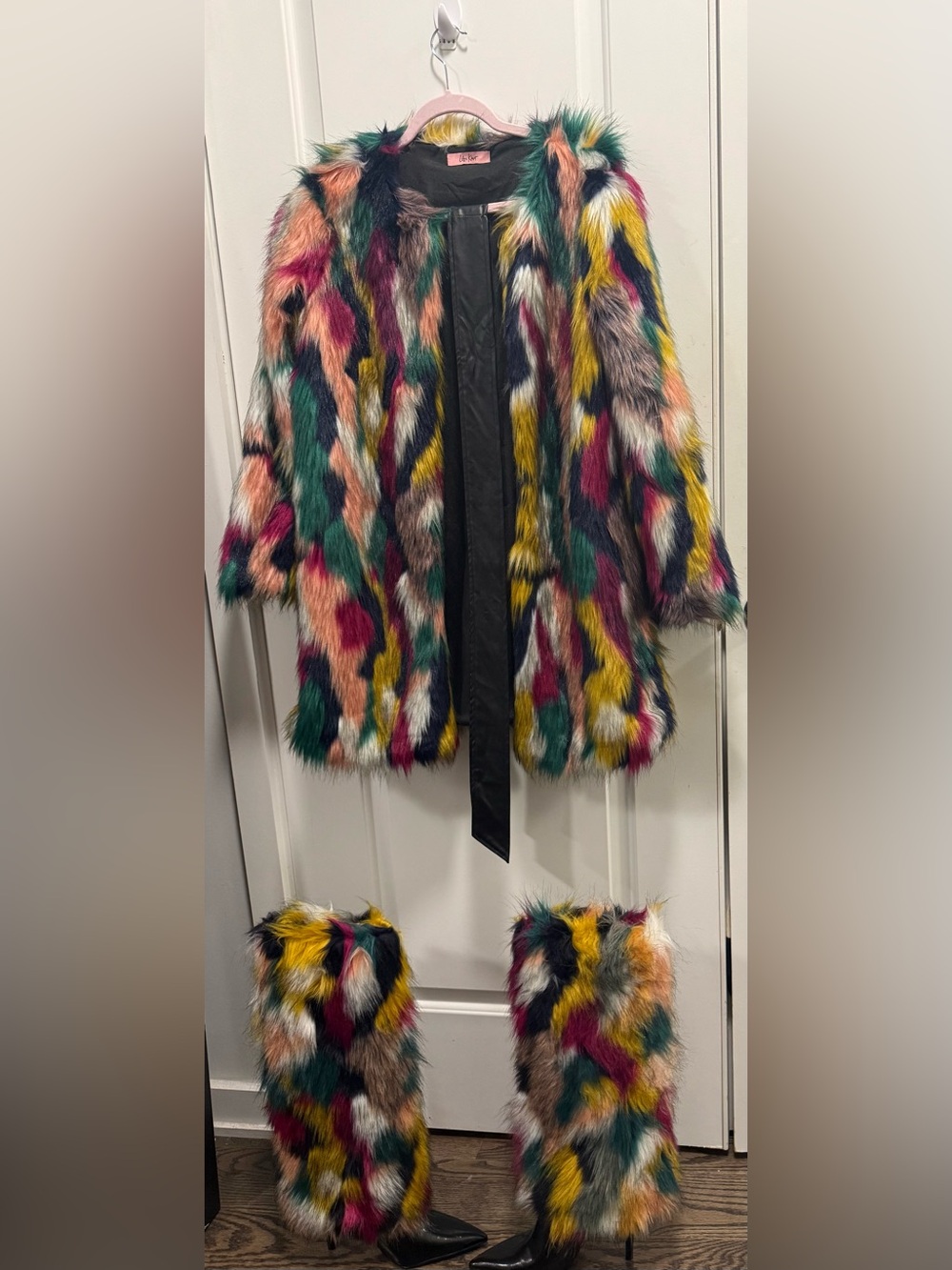 Multicolor Faux Fur Teddy Coat - Fashion-Forward Statement Jacket